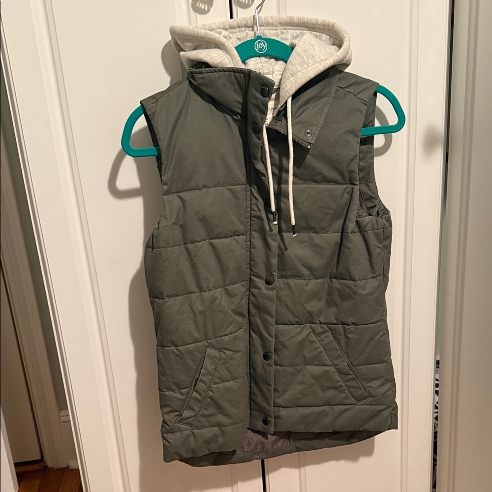 H&M Olive Green Puffer Vest with Hood